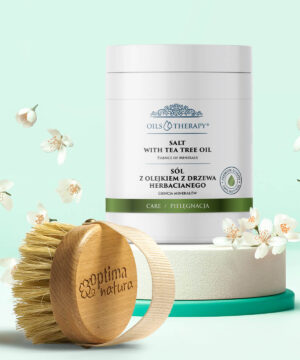 Zestaw Sól z Olejkiem z Drzewa Herbacianego + Szczotka (okrągła)