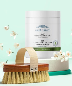 Zestaw Sól z Olejkiem z Drzewa Herbacianego + Szczotka (owalna)