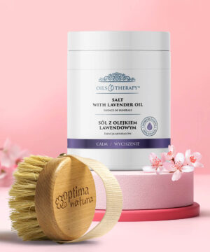 Zestaw Sól z Olejkiem Lawendowym + Szczotka (okrągła)