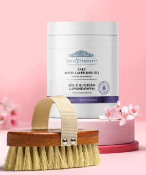 Zestaw Sól z Olejkiem Lawendowym + Szczotka (owalna)