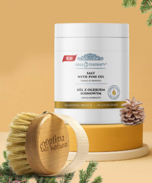 Zestaw Sól z olejkiem sosnowym + Szczotka (okrągła)